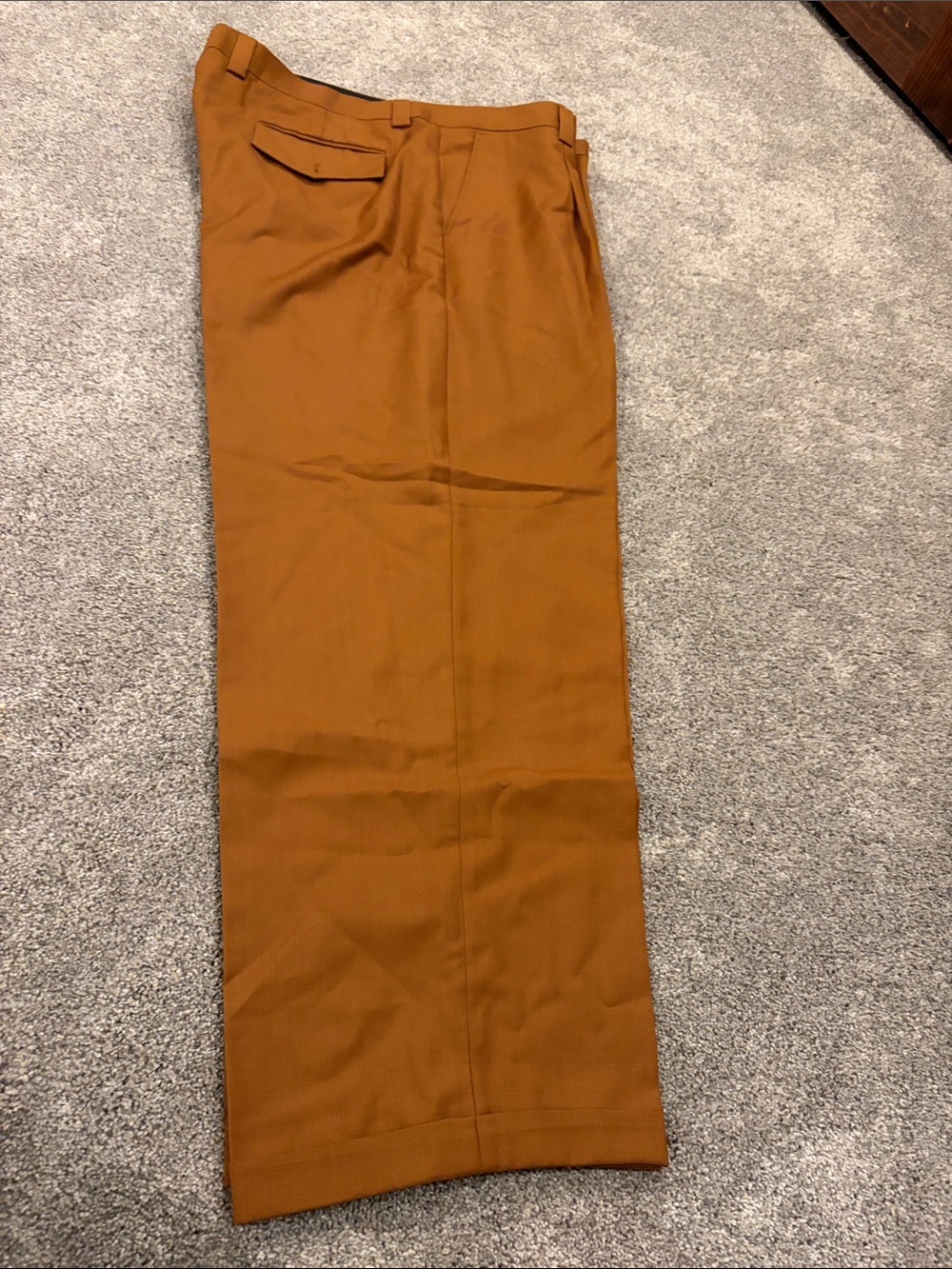 Steven Land Men's straight Dress Pants in Rust Brown